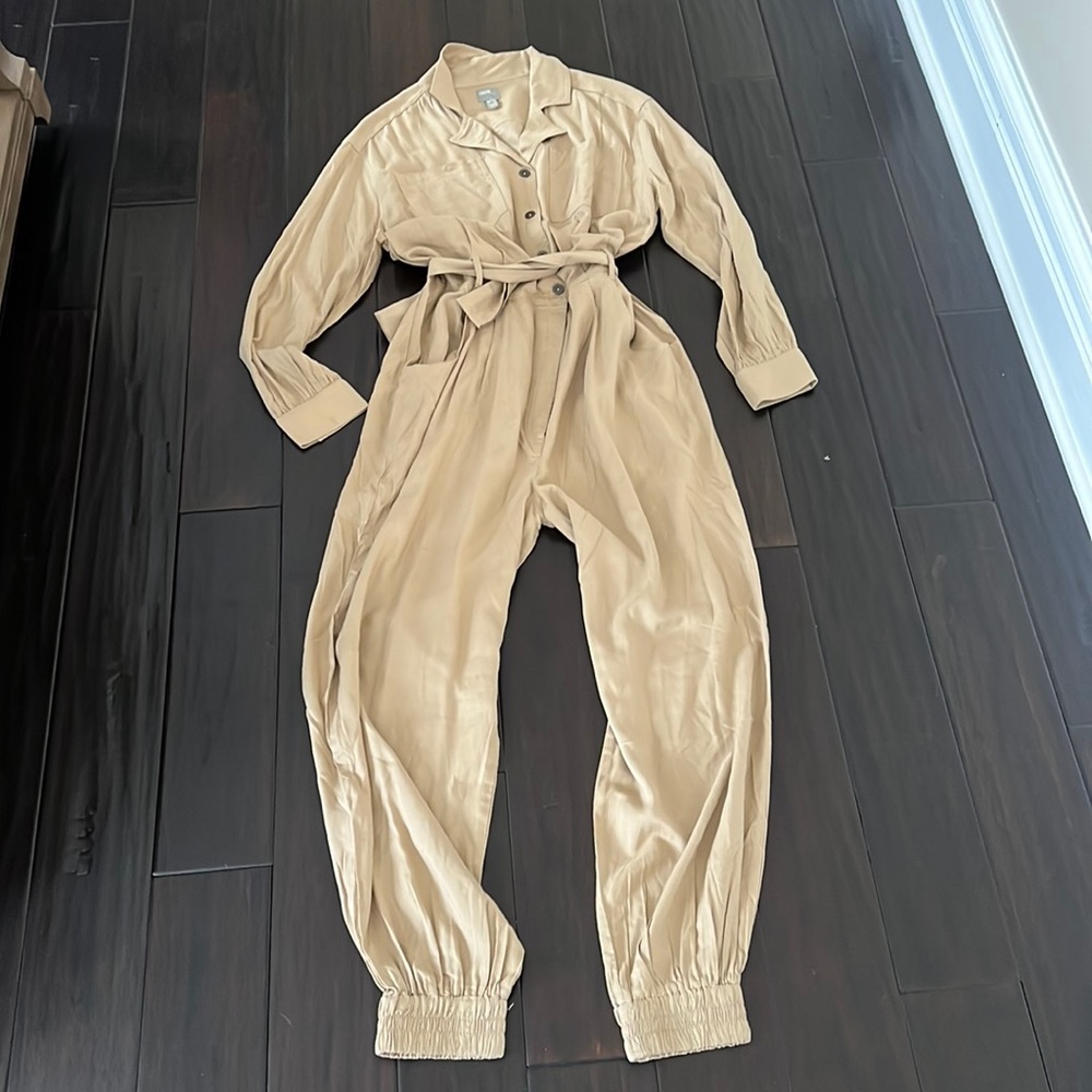 ASOS Beige Long Sleeve Jumpsuit